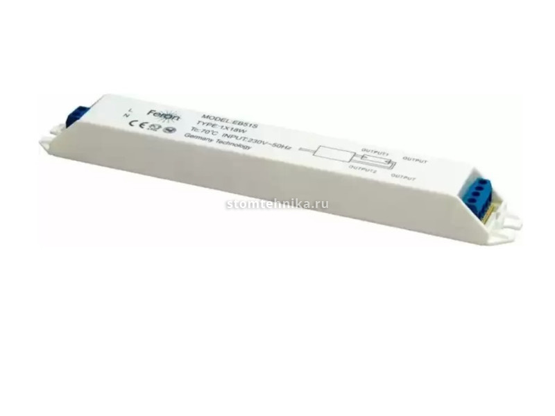 Аппарат пускорегулирующий электронный (балласт), 1*18W T8/G13 230V, EB51S арт. 21519